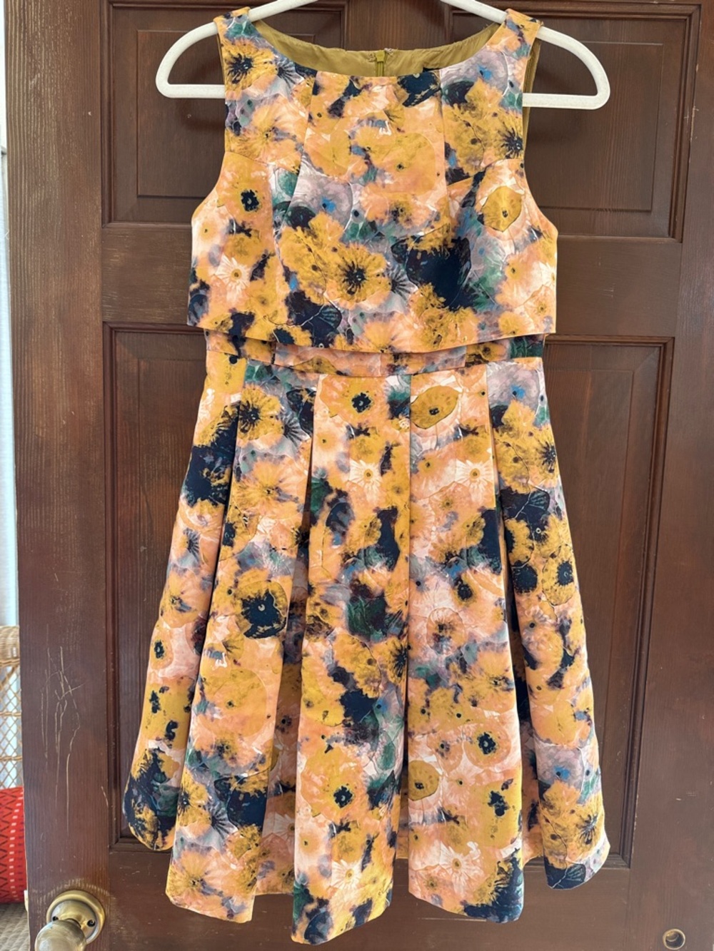 McGinn Yellow Floral Sleeveless Fit-and-Flare Dress